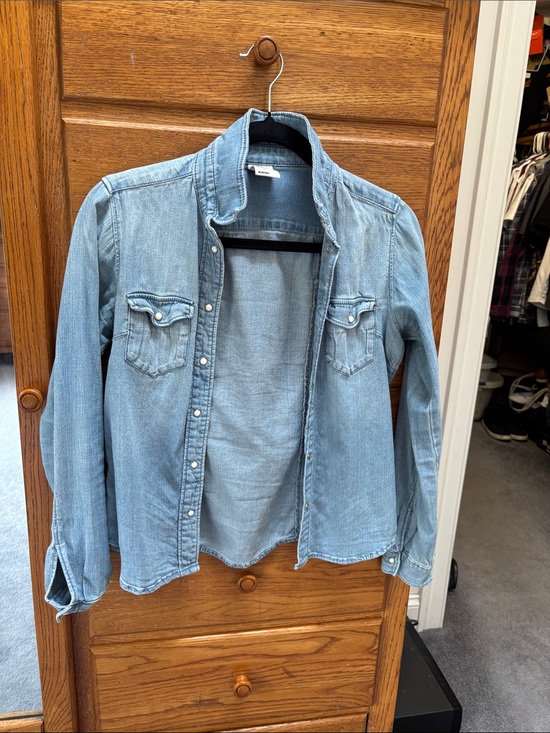 H&M Jackets & Blazers - H&M Light Blue Denim Button-Up Jacket